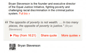 Ted Talk share quote UX design example Bryan Stevenson