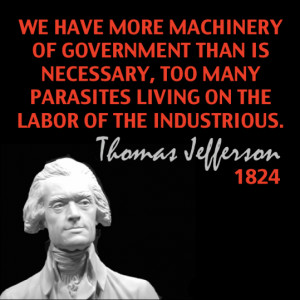 parasites living on the labor of the industrious thomas jefferson