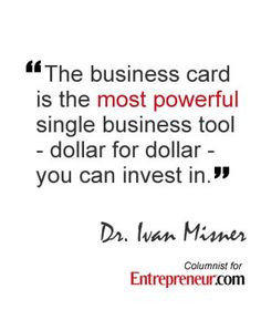 Powerful business quote and business advice. So many business cards ...