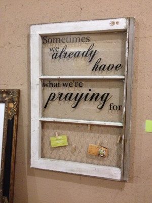 old window with quote and chicken wire