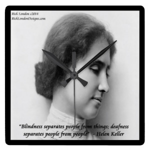 Helen Keller Famous Deaf/Blind Quote Wall Clock Square Wallclock