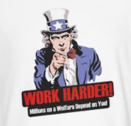 ... harder millions on welfare depend on you funny unemployment t-shirt