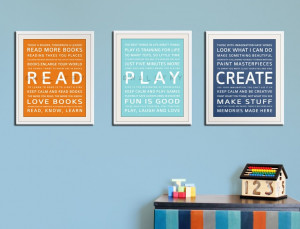 Children art CREATE typography art print for kids. Wall art quotes for ...
