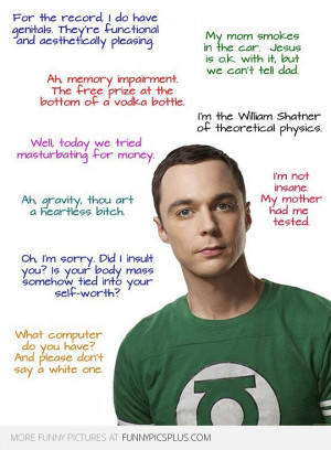 Sheldon Cooper Quotes from Big Bang Theory » Funny Sheldon Cooper ...