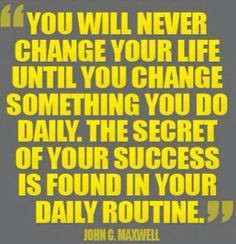 ... you do daily the secret of your success is found in your daily routine