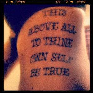 This Above All To Thine Own Self Be True