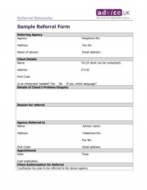 Sample Referral Form picture