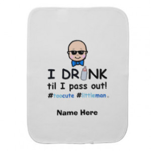 Drink Little Man Baby Burp Cloth