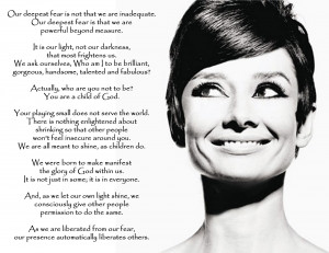 quote by Marianne Williamson is from her book, A Return To Love ...