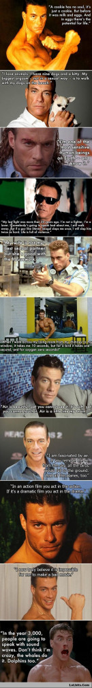 Jean-Claude Van Damme quotes...I think in the last picture, he saw ...