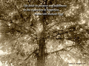 Download Wallpaper with Life Quote By Maharishi Mahesh Yogi
