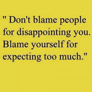 Blame and disappointment