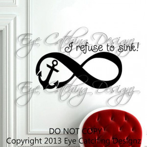 Refuse to Sink Infinity Anchor Quote by EyeCatchingDesignz, $11.99