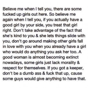 ... diamond while you were looking out for stones. Treat your girl right