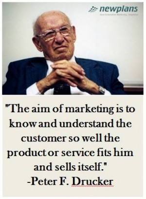 Peter drucker, quotes, sayings, aim of marketing, great