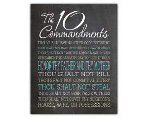The ten commandments wall art - religious quotes - christian home ...