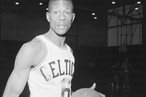Bill Russell wears a Boston Celtics uniform for his first workout with ...