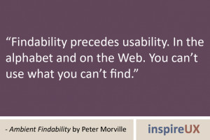 Findability precedes usability. In the alphabet and on the Web. You ...