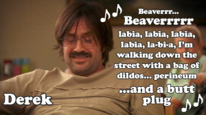 Derek meme tweeted out in real time during the show (via @DerekTVShow)