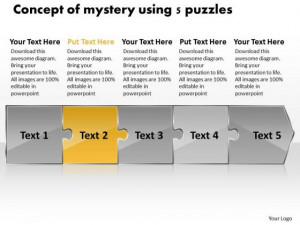 Concept Of Mystery Using 5 Puzzles Quote Process Flow Chart PowerPoint ...