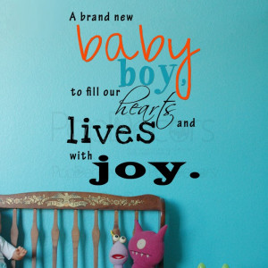 Removable Wall Decal - A Brand New Baby Boy-Vinyl Words and ...