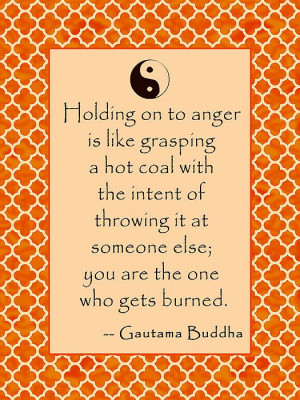 Buddha Quote About Anger in Sunrise Colors Print by Scarebaby Design