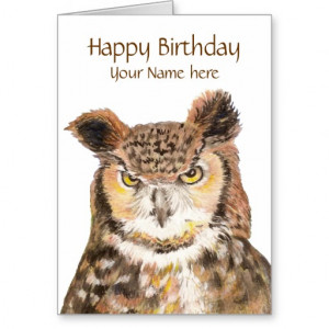 Customise this Insulting Cute Owl Birthday Card