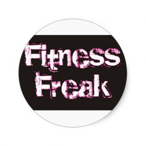 Fitness Freak - Black & Pink Round Sticker