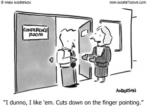 ... Cartoon 3626: I dunno, I like 'em. Cuts down on the finger pointing