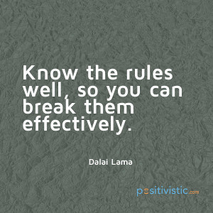 quote on braking the rules: dalai lama rules smart effective ...