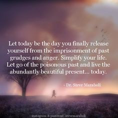 release yourself from the imprisonment of past grudges and anger ...