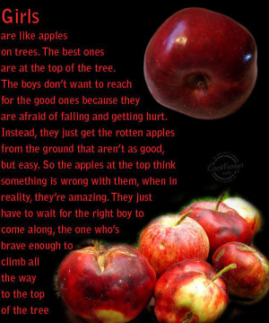 Girly Quote: Girls are like apples on trees. The... Girl-5