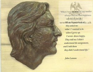 ... Lennon (Beatle Portrait Bust Beatle sculptures/statues and Quote
