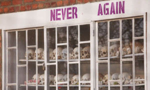 In memoriam: skulls of those killed while seeking refuge in the church ...