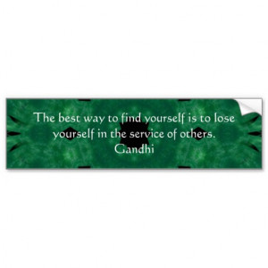 Gandhi Inspirational Quote About Self-Help Car Bumper Sticker