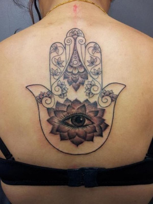 22 Buddhist Eye Palm tattoo