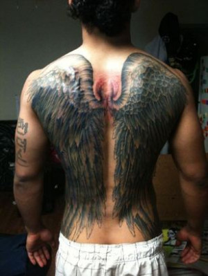Benson Henderson’s Back Wings Tattoo