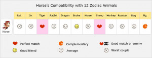 Horse''s Compatibility with 12 Zodiac Animals
