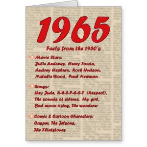 Happy Birthday 1965 Year of birth news 60's 60s Greeting Cards