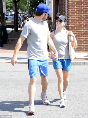 ... like a happy matching couple after their workout in in Washington DC