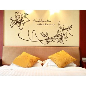 Home » Large Lily Flower and Quotes Decor Wall Art Sticker
