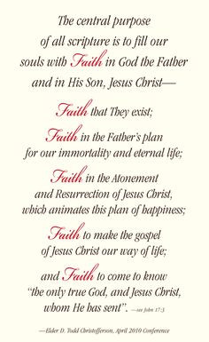 Remember the purpose of scripture: to build and strengthen our faith ...