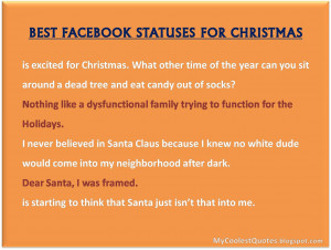 Funny Facebook Status Quotes About Christmas