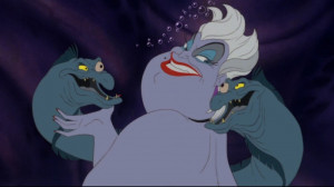 Ursula with Flotsam and Jetsam.