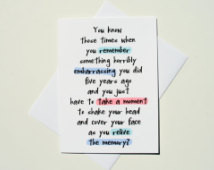 Embarrassing Moments // Single Card // Greeting Card // Friendship ...