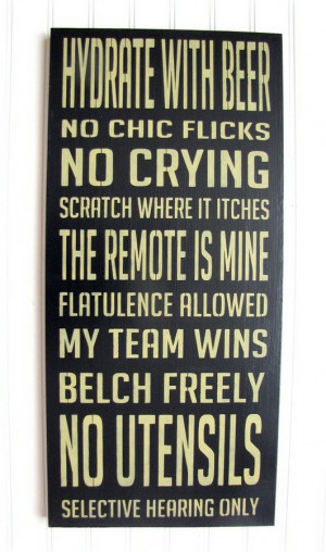 Image of the Man Cave Rules typography sign courtesy of Cellar Designs ...