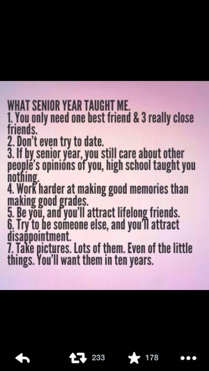 Senior year. I don't agree with it All but most is true.