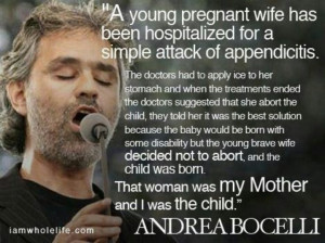 Andrea Bocelli - against abortion