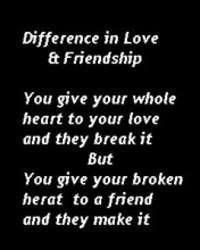 Difference In Love & Friendship