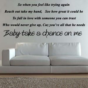 5pcs/lot WALL ART TAKE A CHANCE ON ME JLS SONG QUOTE DECAL STICKER ...